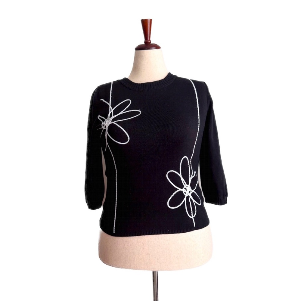 Black Floral Sweater
